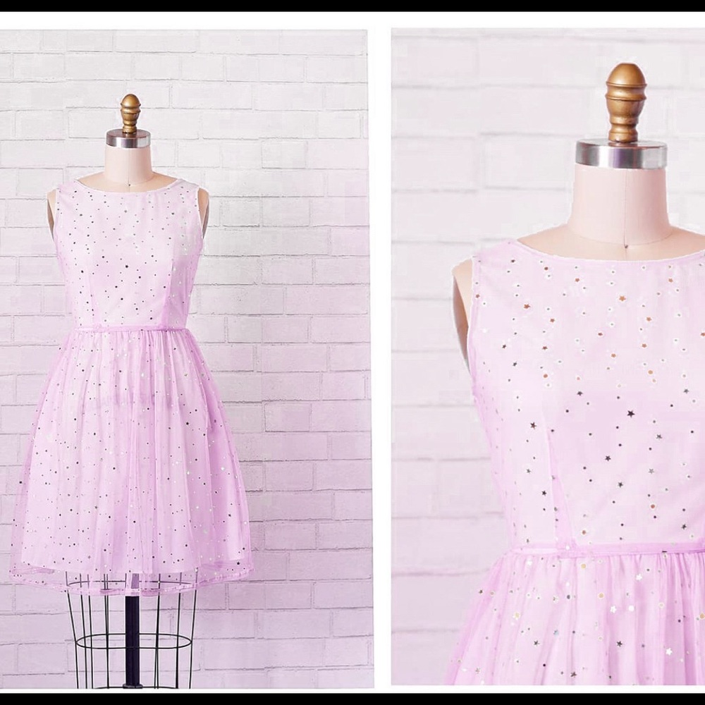 Pink Princess Sparkle Tulle Star Gold Tutu Dress